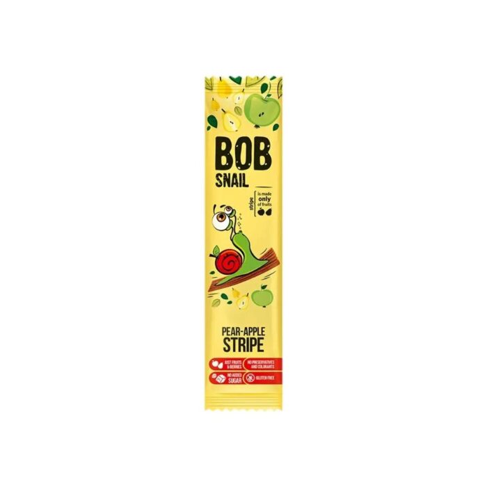 Przekąska Stripe owocowa gruszka jabłko 14g BOB SNAIL - obrazek 2