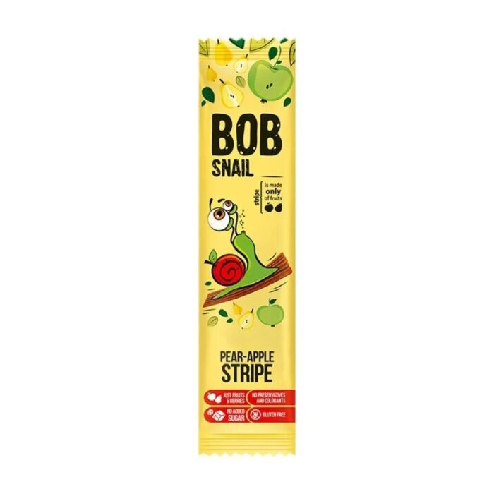Przekąska Stripe owocowa gruszka jabłko 14g BOB SNAIL - obrazek 1