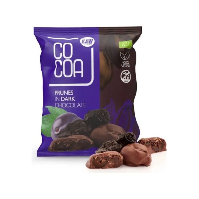 sliwki-cocoa-w-ciemnej-czekoladzie-bio-70g-bp-2.jpg ŚLIWKI KALIFORNIJSKIE W CZEKOLADZIE CIEMNEJ BIO 70 g - COCOA - obrazek 1