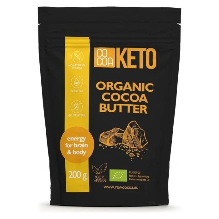 TŁUSZCZ KAKAOWY BEZGLUTENOWY KETO BIO 200 g - COCOA - obrazek 1