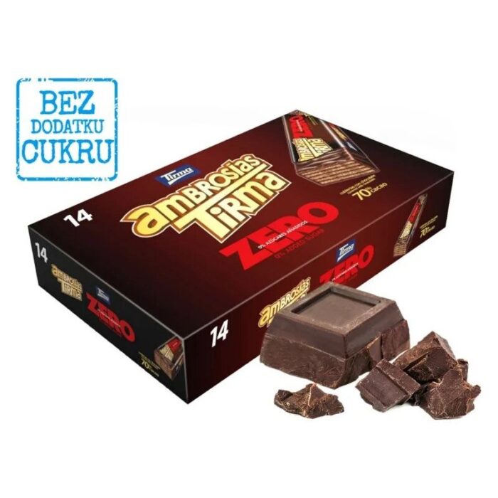 Wafelki w gorzkiej czekoladzie bez cukru 301g TIRMA - obrazek 1