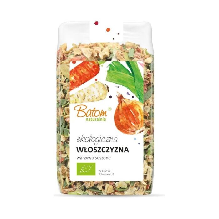 warzywa-suszone-wloszczyzna-doypack-150gbatombio-2.jpg WŁOSZCZYZNA (WARZYWA SUSZONE) BIO 150 g - BATOM - obrazek 1
