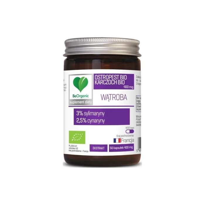 watroba-beorganic-400mg-x-50kaps-bio-2.jpg OSTROPEST + KARCZOCH EKSTRAKT BIO 50 KAPSUŁEK - BE ORGANIC - obrazek 1