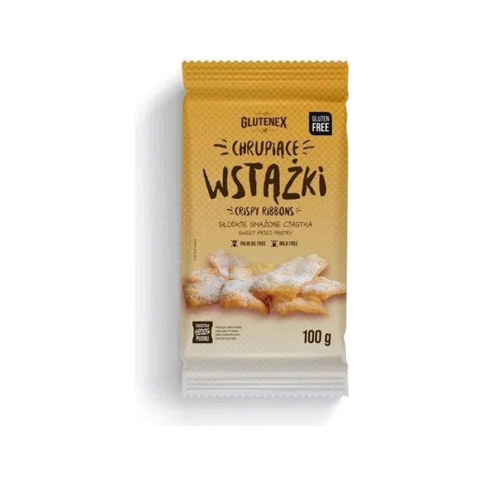Faworki Wstążki chrupiące bezglutenowe 100g GLUTENEX - obrazek 1