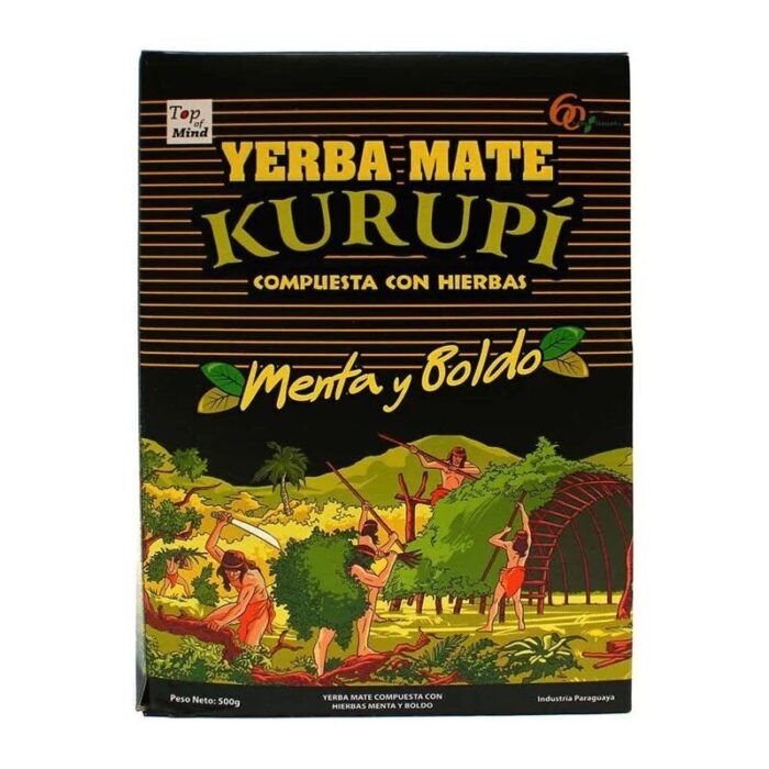 yerba-mate-kurupi-menta-boldo-500g-2.jpg Yerba Mate z miętą i boldo / Menta y boldo 500g KURUPÍ - obrazek 1