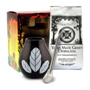 Zestaw: Yerba Mate Despalada 400g + bombilla i matero MATE GREEN