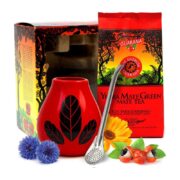 Zestaw: Yerba Mate z guaraną 400g + bombilla i matero MATE GREEN