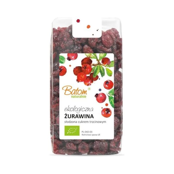 zurawina-slodzona-250gbatombio-2.jpg Żurawina słodzona 250g BATOM BIO - obrazek 1
