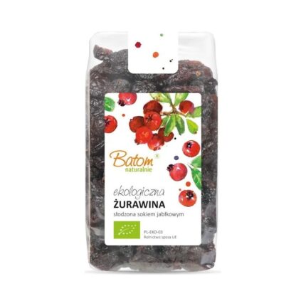 Żurawina słodzona sokiem jabłkowym 250g BATOM BIO